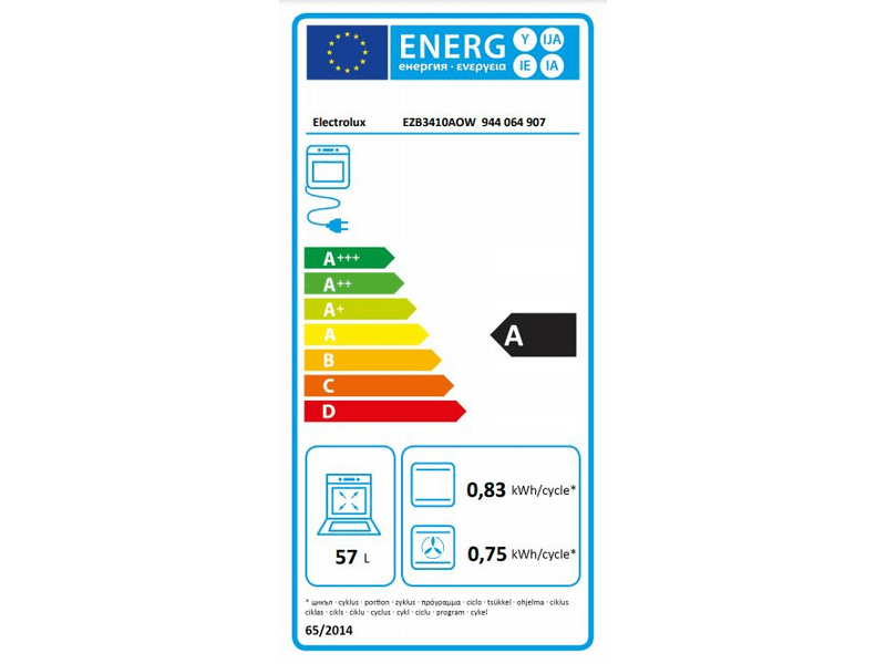 Electrolux EZB3410AOW Beépíthető sütő, LED kijelző