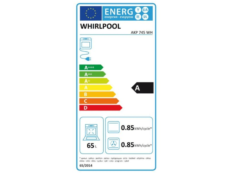 WHIRLPOOL AKP 745 WH Beépíthető sütő