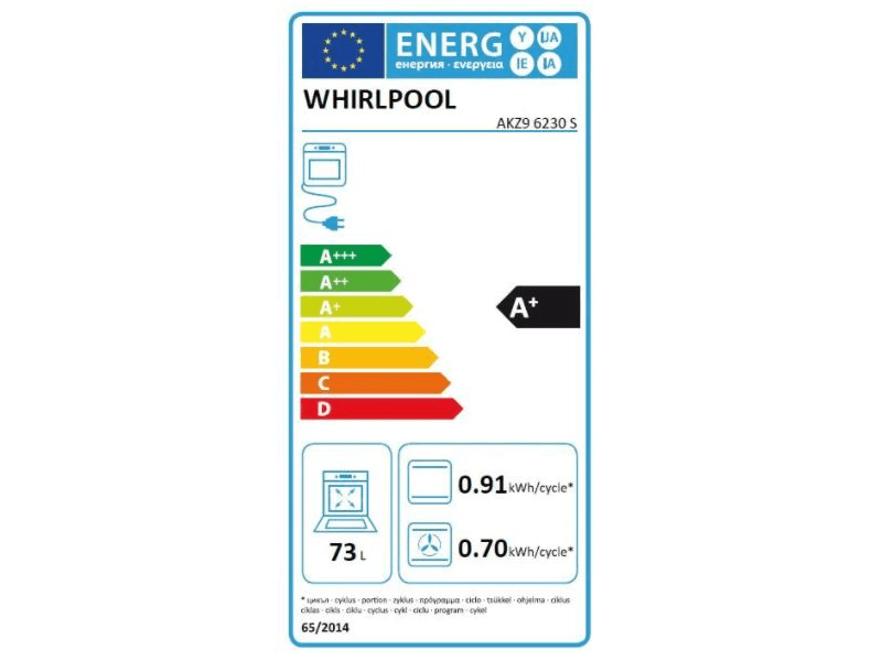 Whirlpool AKZ9 6230 S Beépíthető sütő, szatén-ezüst