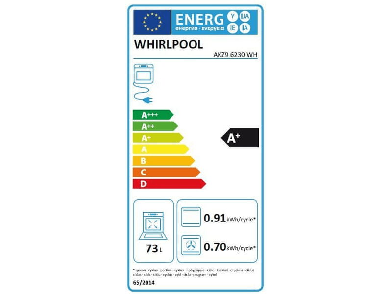 Whirlpool AKZ9 6230 WH Beépíthető sütő, fehér