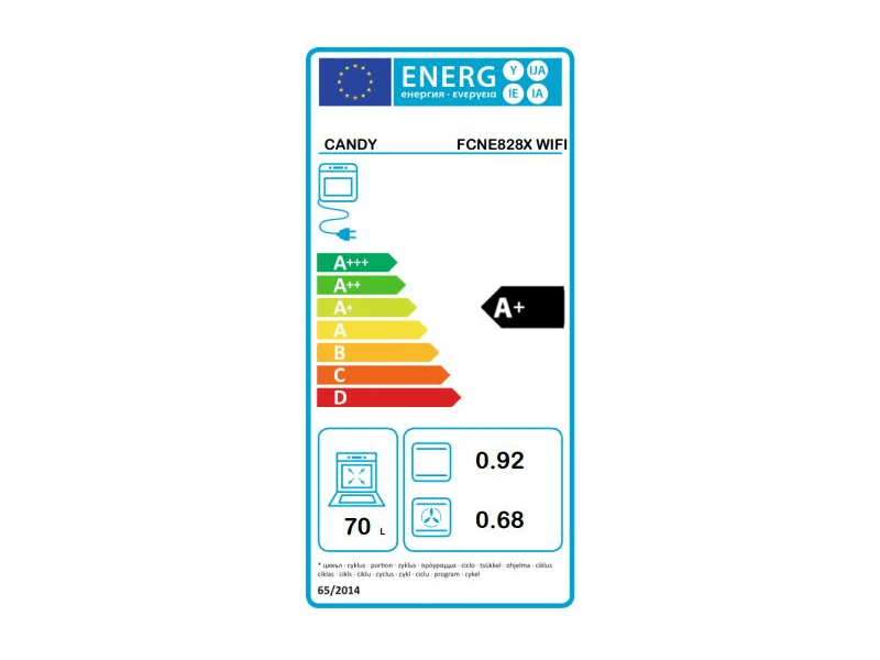 Candy FCNE828X WIFI Beépíthető sütő
