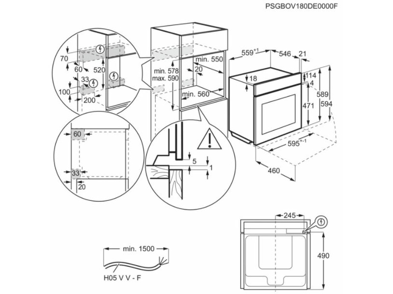 AEG BPE558370M Beépíthető sütő