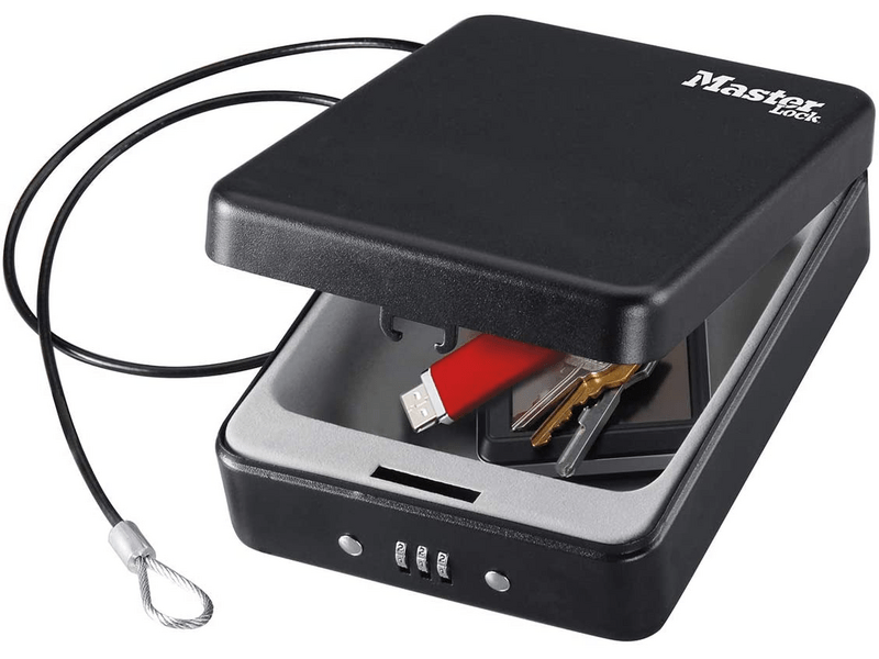 Master Lock P005CEURBLKHRO Mini hordozható számzáras láda