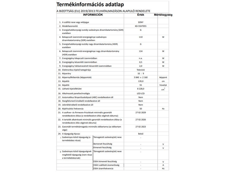 SONY KD-55X7055BAEP 4K Ultra HD LED Smart Tv