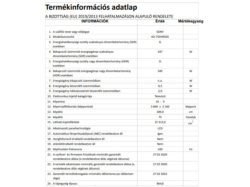 Sony KD-75XH9505BAEP 4K Ultra HD LED Smart tv
