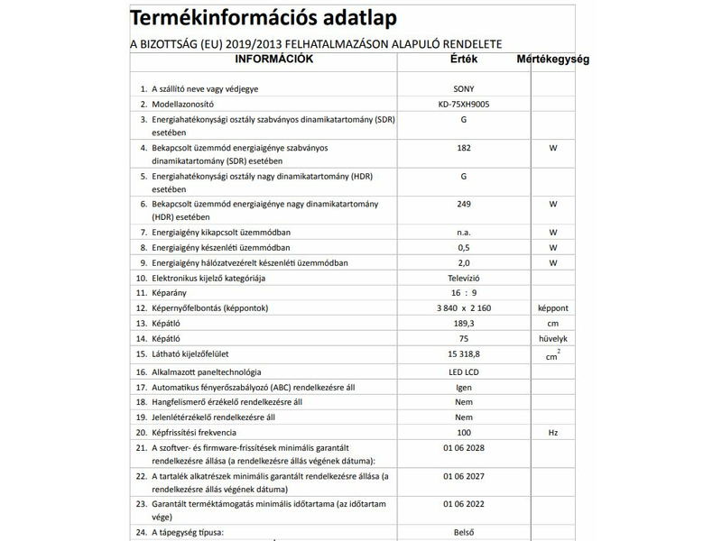 Sony KD-75XH9005BAEP 4K Ultra HD LED Smart Tv