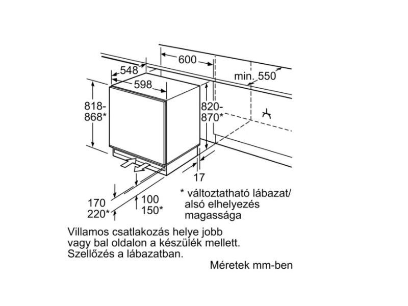 Bosch GUD15ADF0 Aláépíthető fagyasztószekrény