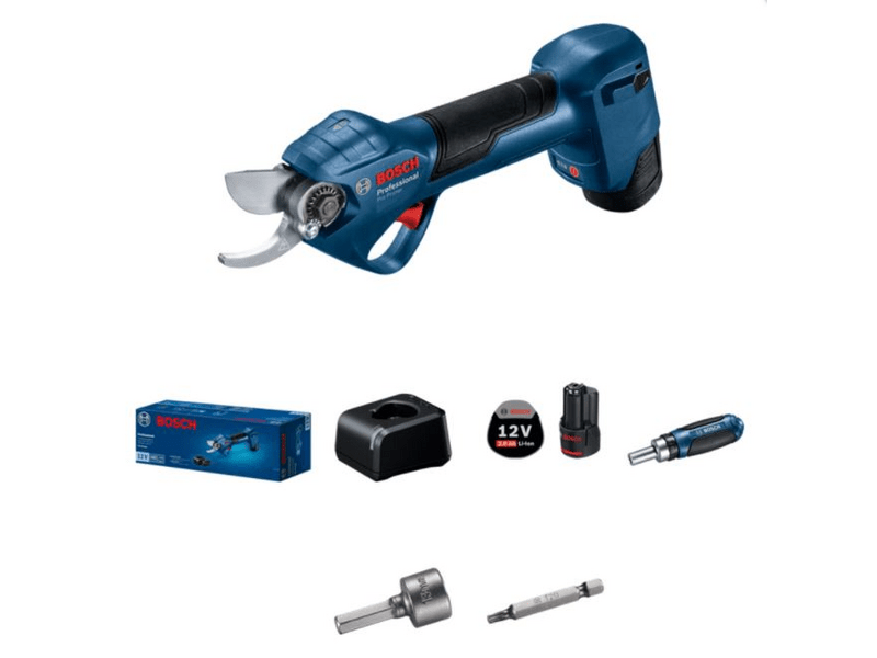 Bosch Pro Pruner Akkus metszőolló, 2x3Ah+töltő (06019K1021)