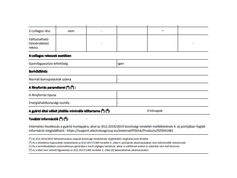Electrolux LUT5NF20W Fagyasztószekrény