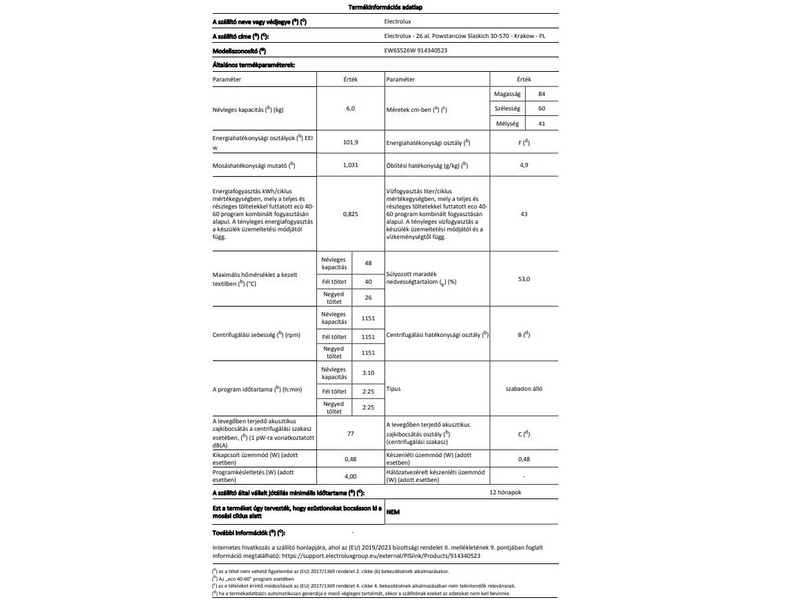 Electrolux EW6S526W PerfectCare keskeny elöltöltős mosógép, 6 kg, 1200 f/p