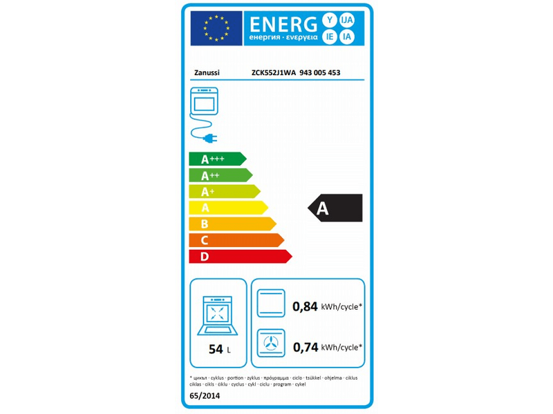 Zanussi ZCK552J1WA Kombinált tűzhely, fehér