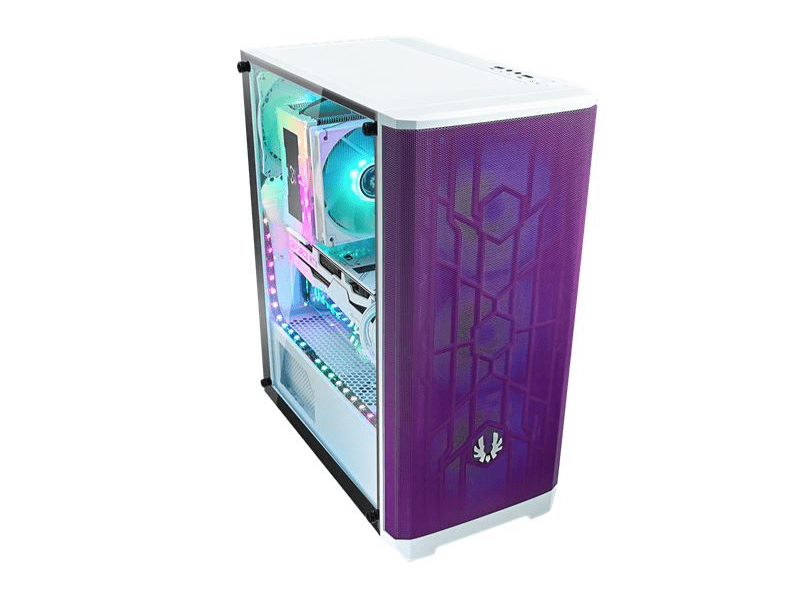 BitFenix Nova Mesh SE TG 4ARGB Számítógépház, fehér/lila
