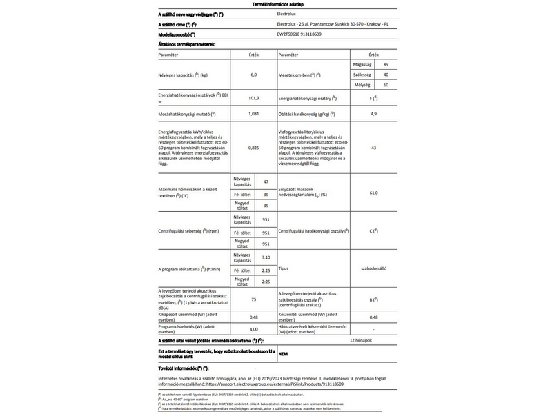 Electrolux EW2T5061E TimeCare felültöltős mosógép, 6 kg, 1000 f/p