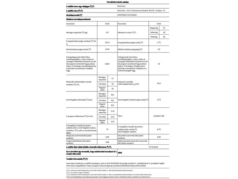 Electrolux EW6T5061H PerfectCare felültöltős mosógép, 6 kg, 1000 f/p.