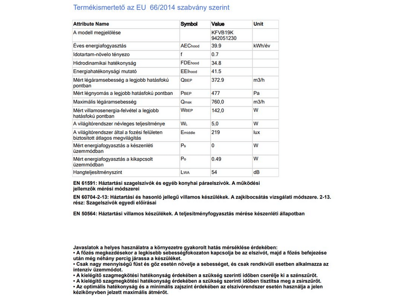 Electrolux KFVB19K Kürtős páraelszívó, Hob2Hood, 3+2 fokozat, 90 cm
