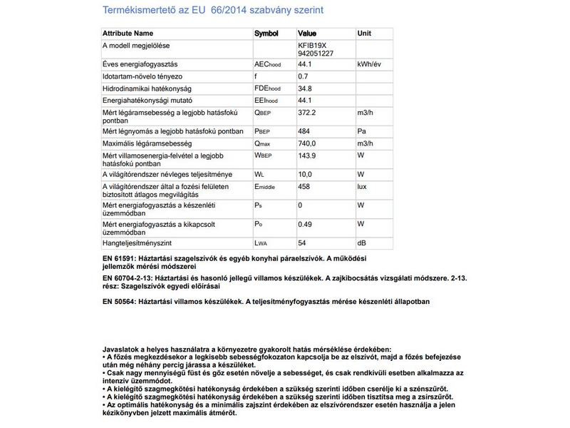 Electrolux KFIB19X Sziget páraelszívó
