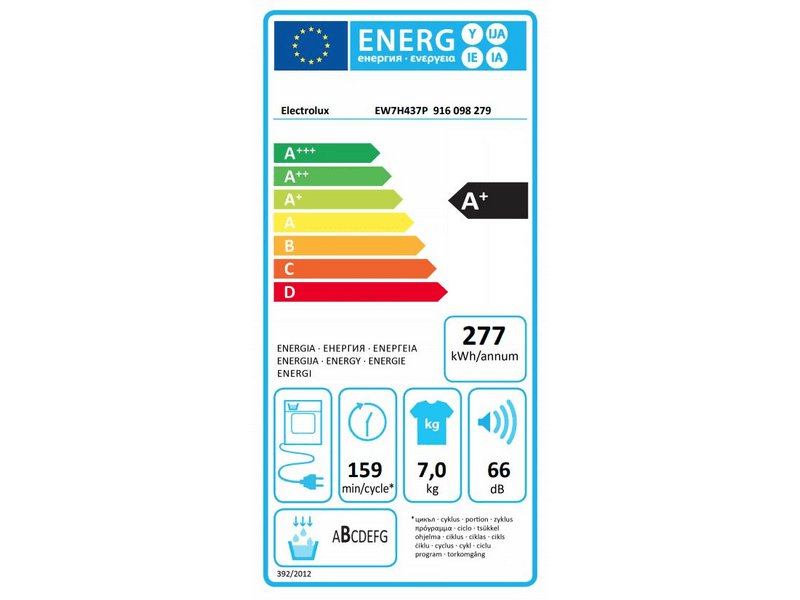 Electrolux EW7H437P PerfectCare hőszivattyús szárítógép, 7 kg