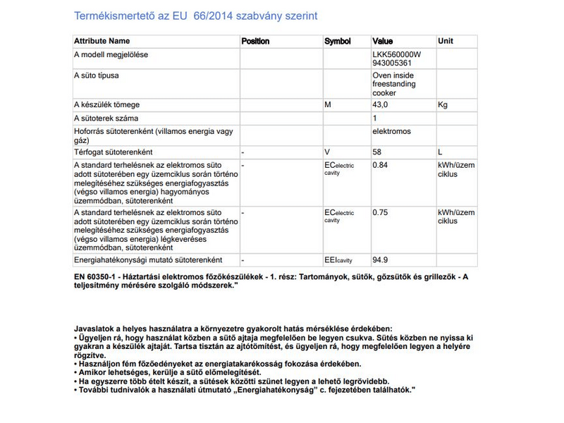 Electrolux LKK560000W PlusSteam Kombinált tűzhely, Fehér