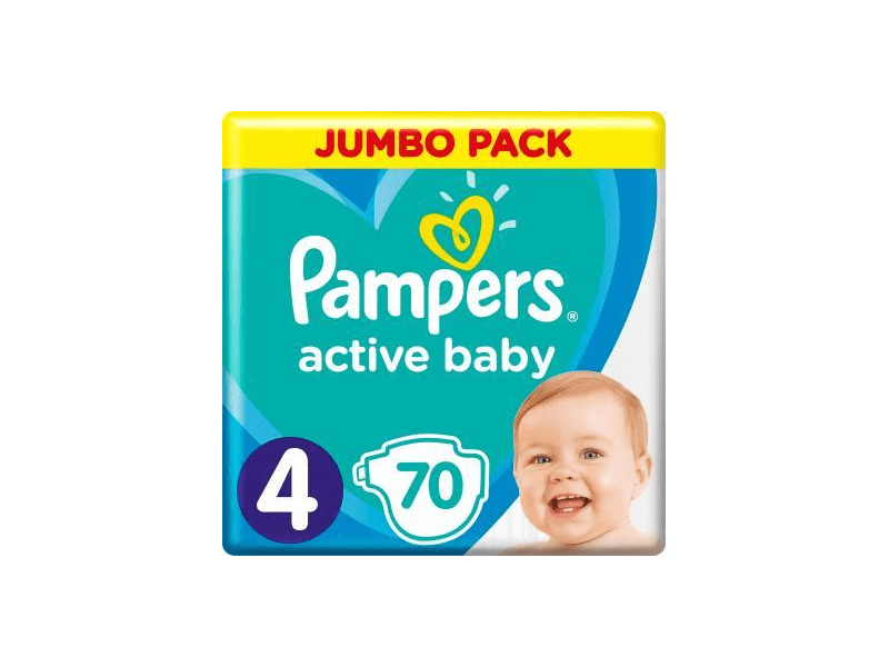 Pampers Active Baby Jumbo Pack pelene, veličina 4, 70 kom