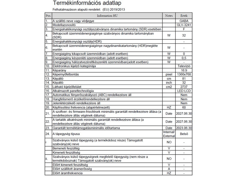 Gaba GLV-3241 HD LED TV