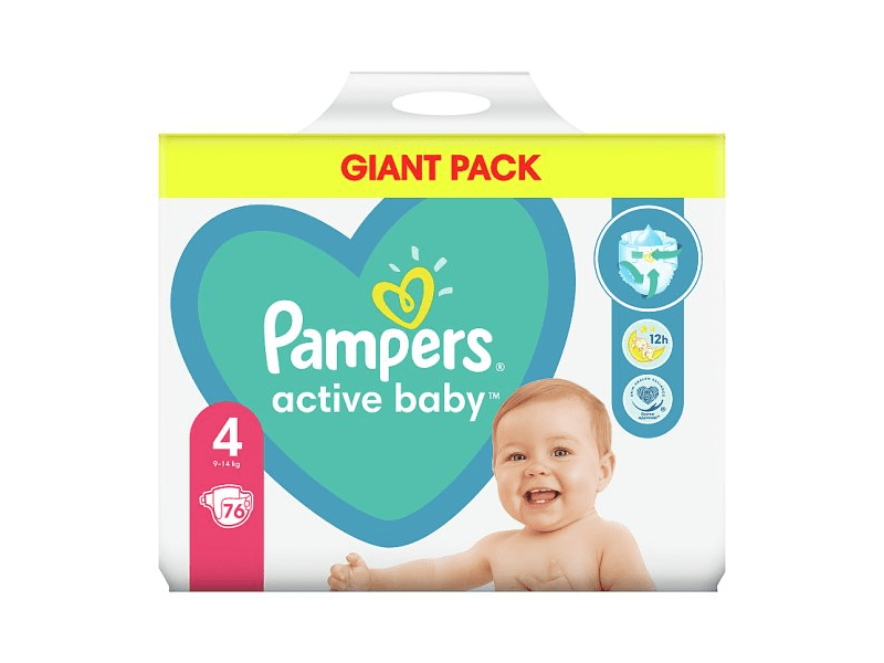 Pampers Active Baby Giant Pack pelene,veličina 4, 76 kom