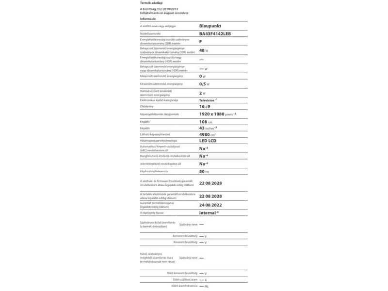 Blaupunkt BA43F4142LEB 43