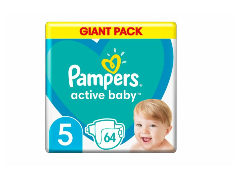 Pampers Active Baby Giant Pack pelenka 5-ös méret, 64 db