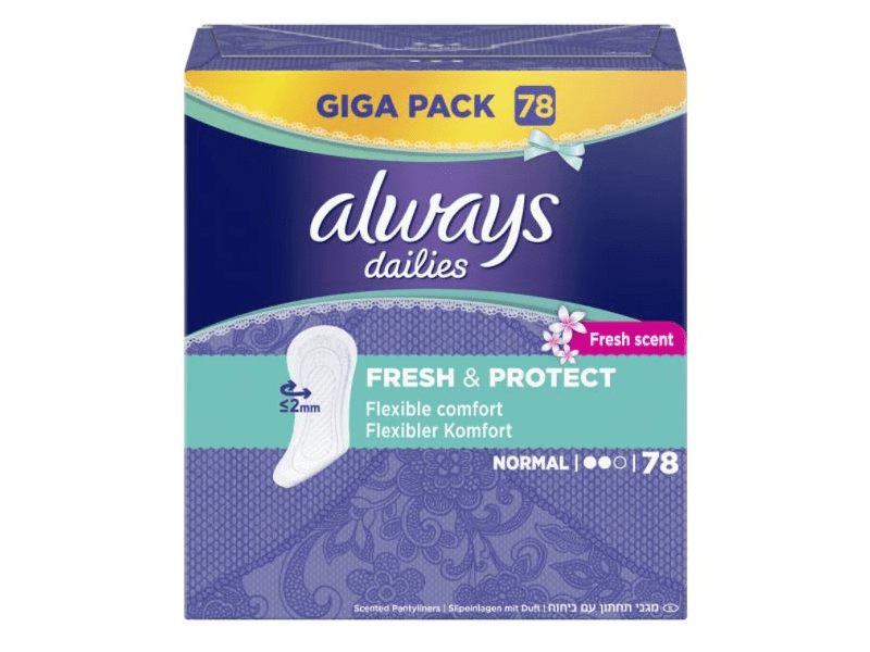 Always Tisztasági betét, Normal Fresh & Protect Deo, 78 db