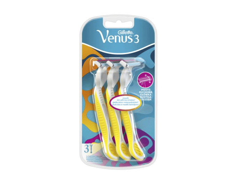 Gillette Venus3 Plus eldobható női borotva, sárga, 3db