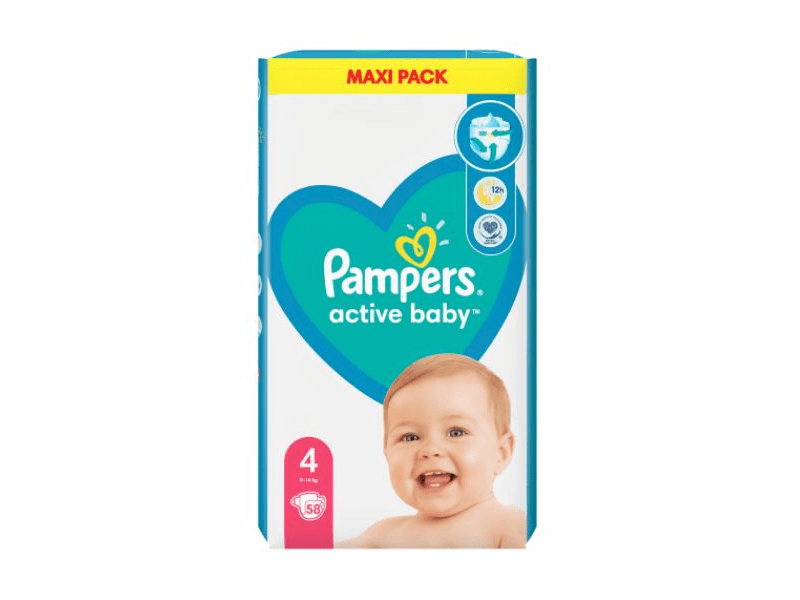 Pampers Active Baby Maxi Pack M4 Pelenka, 58 db