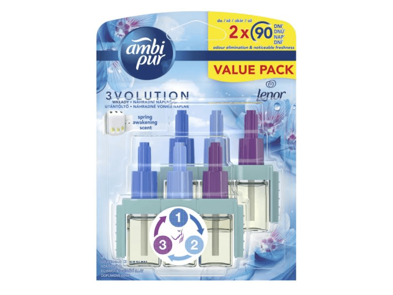 Ambi Pur 3volution Légfrissítő utántöltő DUO, 2 x 20 ml, Lenor Spring