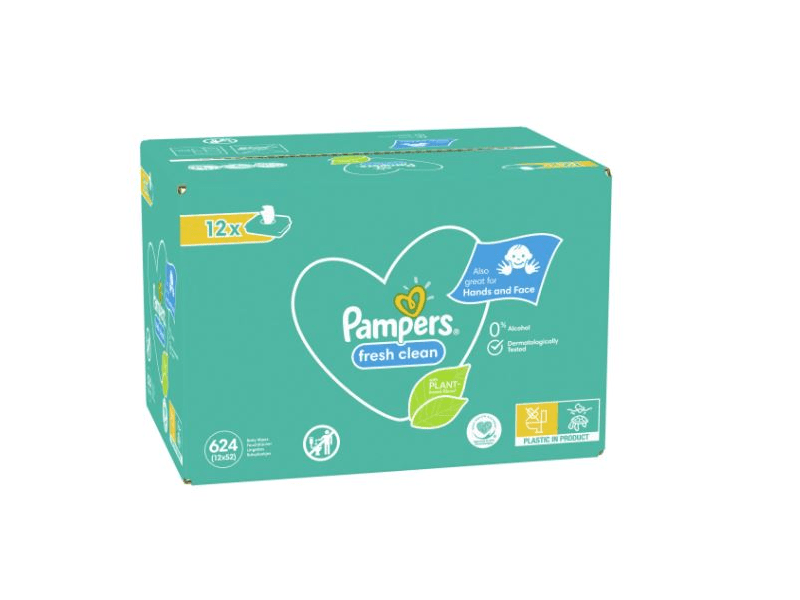 Pampers Fresh Clean Nedves törlőkendő, 12 x 52 db