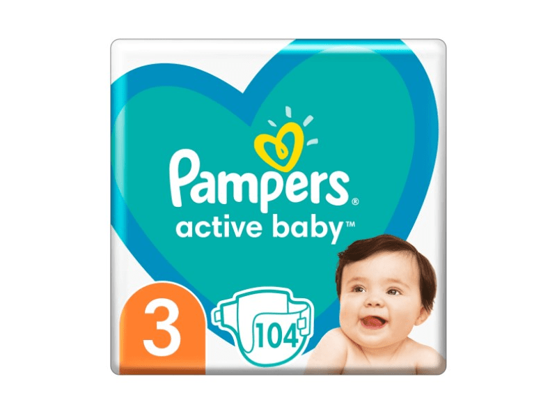 Pampers Active Baby Giant Pack pelenka, 3-as méret, 104 db