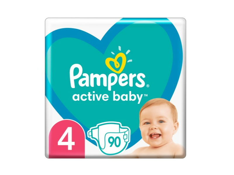 Pampers Active Baby-Dry Giant Pack pelenka, 4-es méret, 90 db