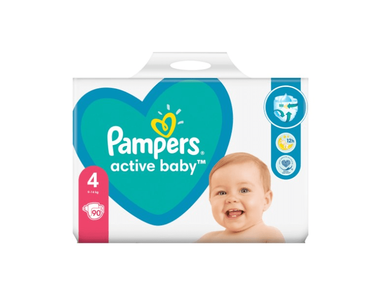 Pampers Active Baby-Dry Giant Pack pelenka, 4-es méret, 90 db