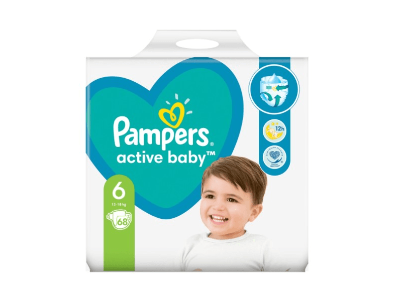Pampers Active Baby Giant Pack+ pelenka, 6-os méret, 68 db
