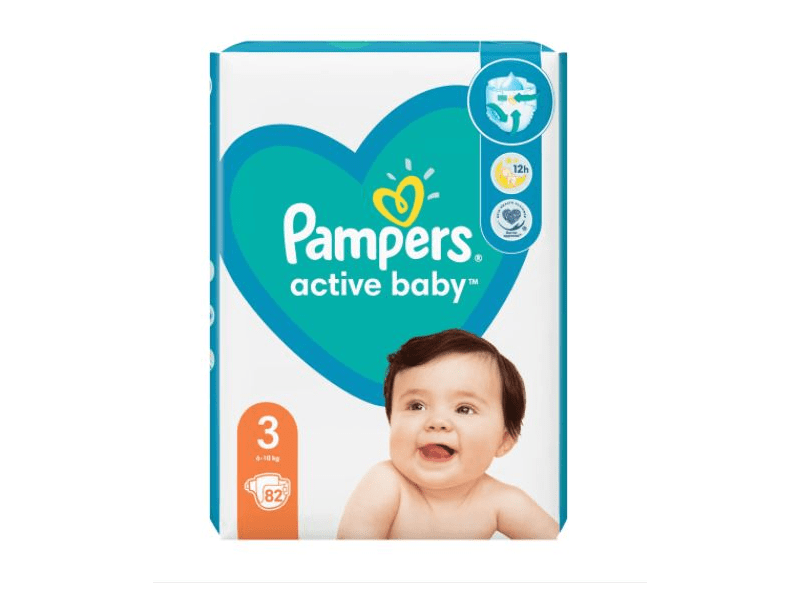 Pampers Active Baby Jumbo Pack pelenka, 3-as méret, 82 db