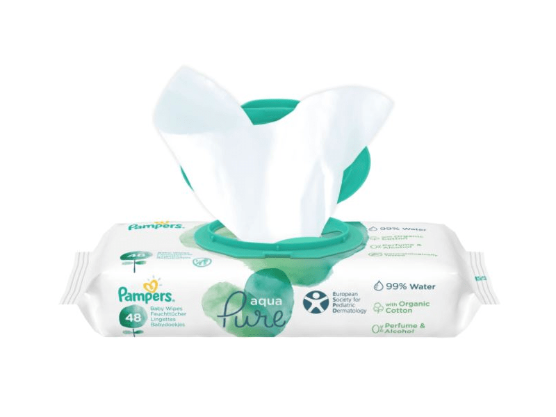 Pampers Aqua Pure Nedves törlőkendő, 9 x 48 db