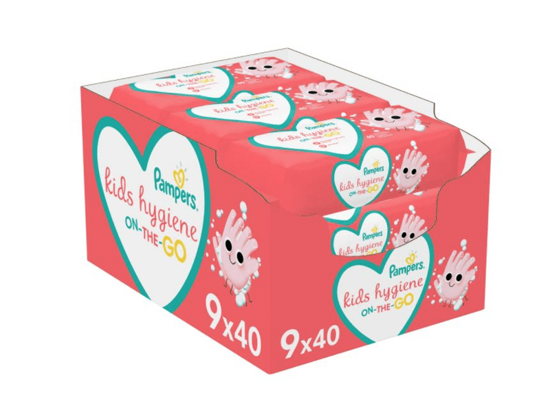 Pampers Kids Hygiene Törlőkendő, 9 x 40 db
