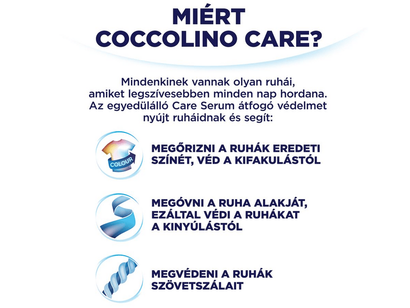 Coccolino Care mosószer fehér ruhákhoz, 2,4 L