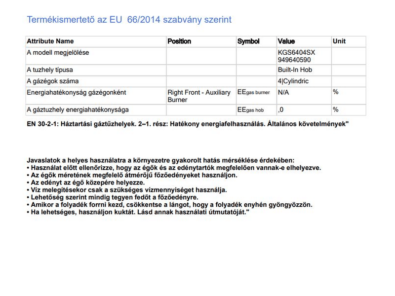 Electrolux KGS6404SX Beépíthető gáz főzőlap