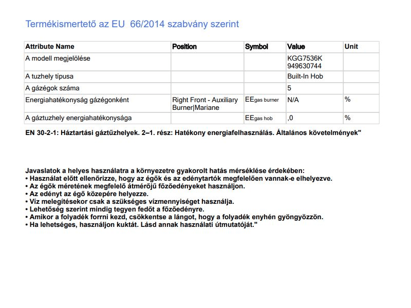 Electrolux KGG7536K Beépíthető gáz főzőlap, 75 cm, WOK égőfej