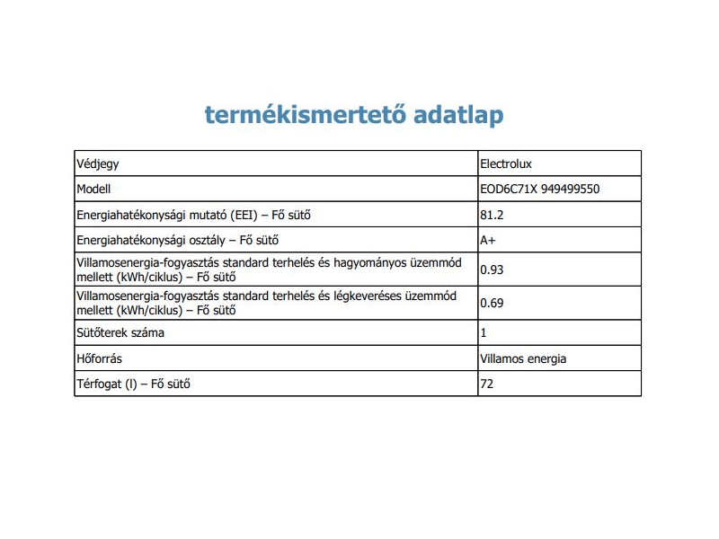 Electrolux EOD6C71X SteamBake beépíthető sütő gőzfunkcióval