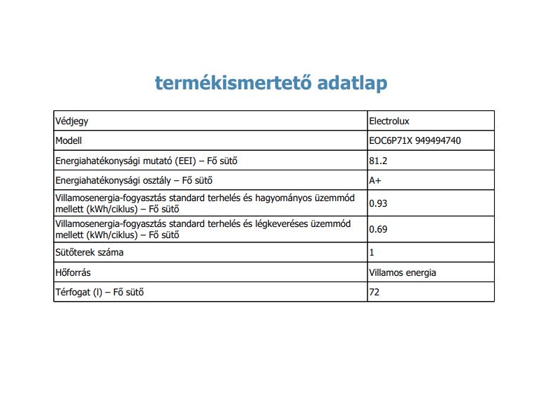 Electrolux EOC6P71X SteamCrisp beépíthető gőzsütő