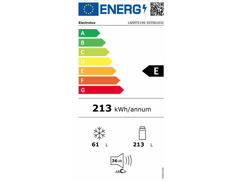 Electrolux LNS9TE19S Beépíthető alulfagyasztós kombinált hűtőszekrény