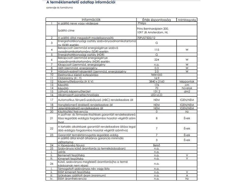 Philips 70PUS7505/12 4K Ultra HD LED Smart Tv
