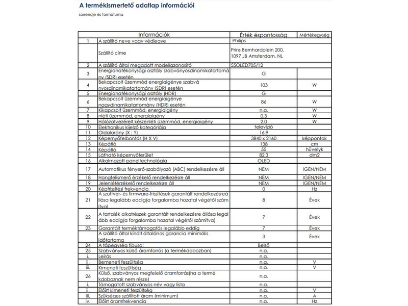 Philips 55OLED705/12 55