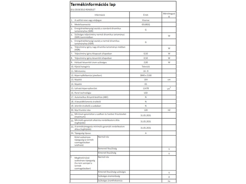 Hisense 65U8GQ 65“, 164cm, 4K Ultra HD Televízió