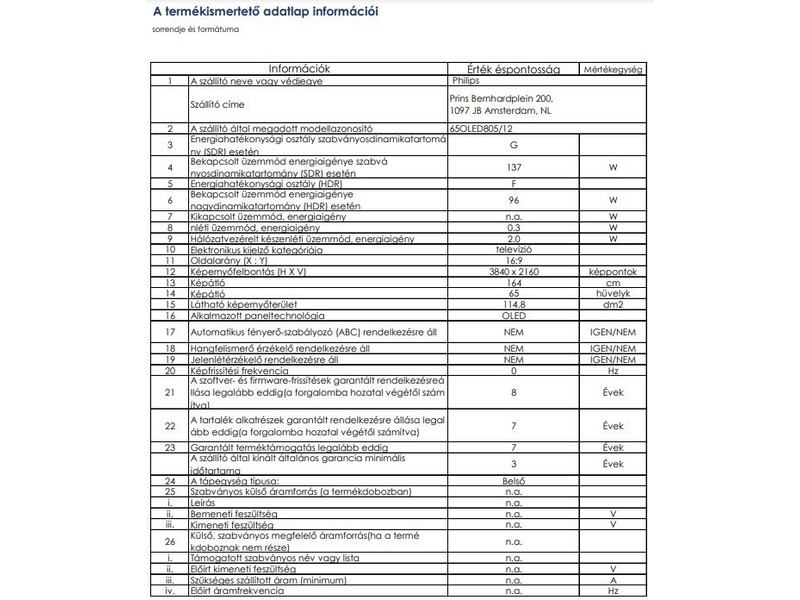 Philips 65OLED805/12 4K Ultra HD OLED Smart Tv