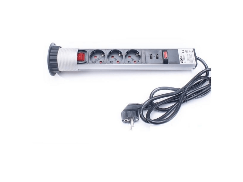 TOO PPS-307-3S USB-s 3-as rejtett hálózati elosztó